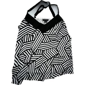Metaphor Black and White‎ Graphic Flowy Camisole Top Size L